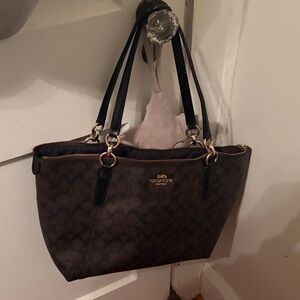 Coach Dark Brown and Black Tote Bag